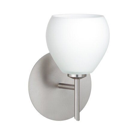 Besa Lighting Tay Tay Mini Sconce, Opal Matte, Satin Nickel Finish, 1x40W Halogen 1SW-560507-SN